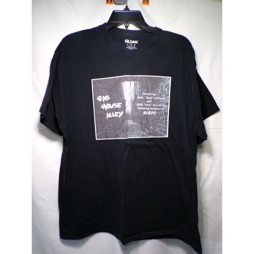 Gildan XL Black Gas House Mix Graphic T Shirt Men's Short Sleeve Cotton